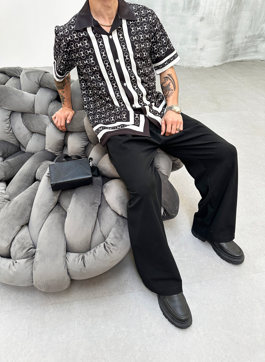 CHEMISETTE IMPRIMÉE - NOIR