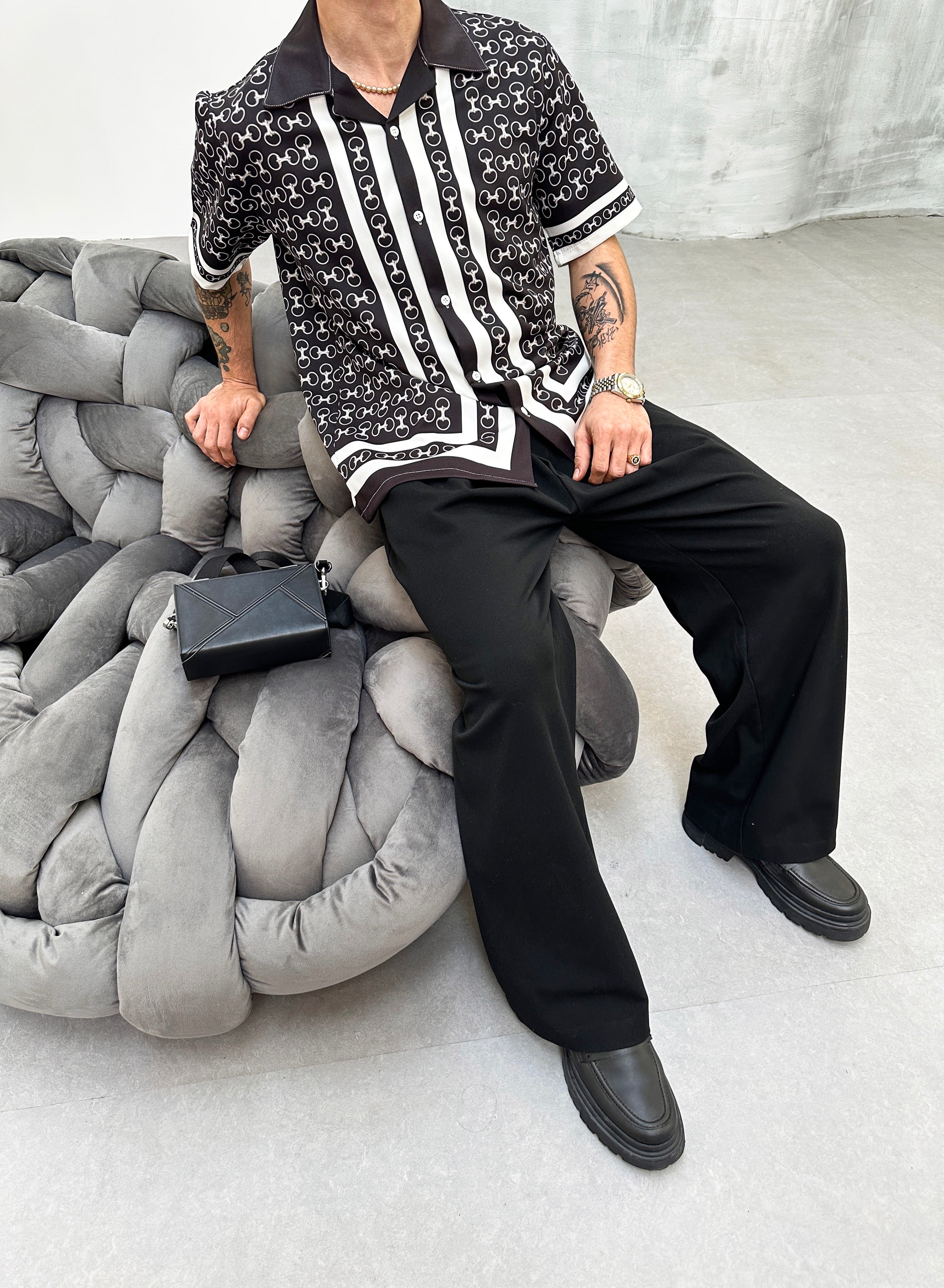 CHEMISETTE IMPRIMÉE - NOIR