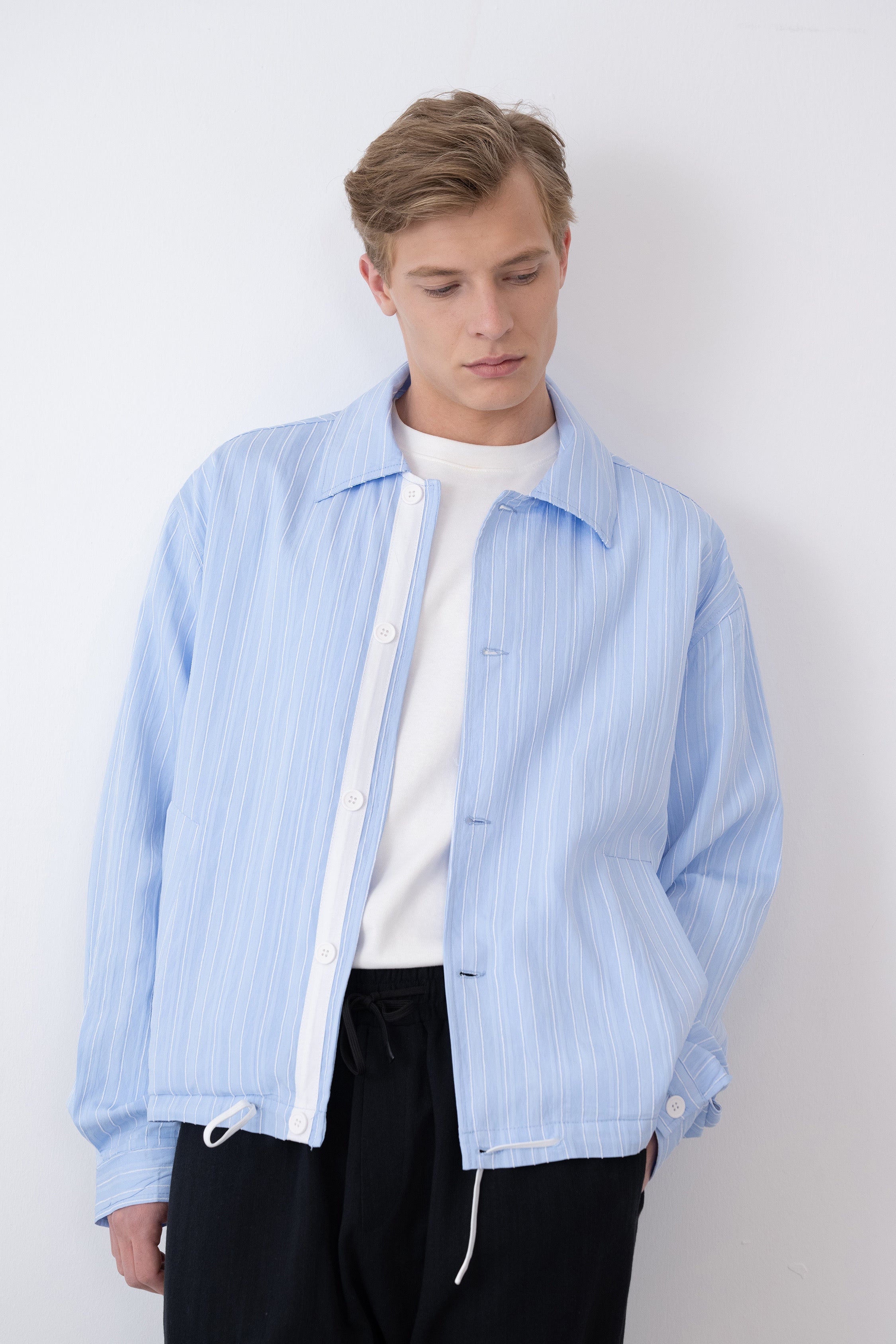 VESTE LEGERE STRIPED - BLEU