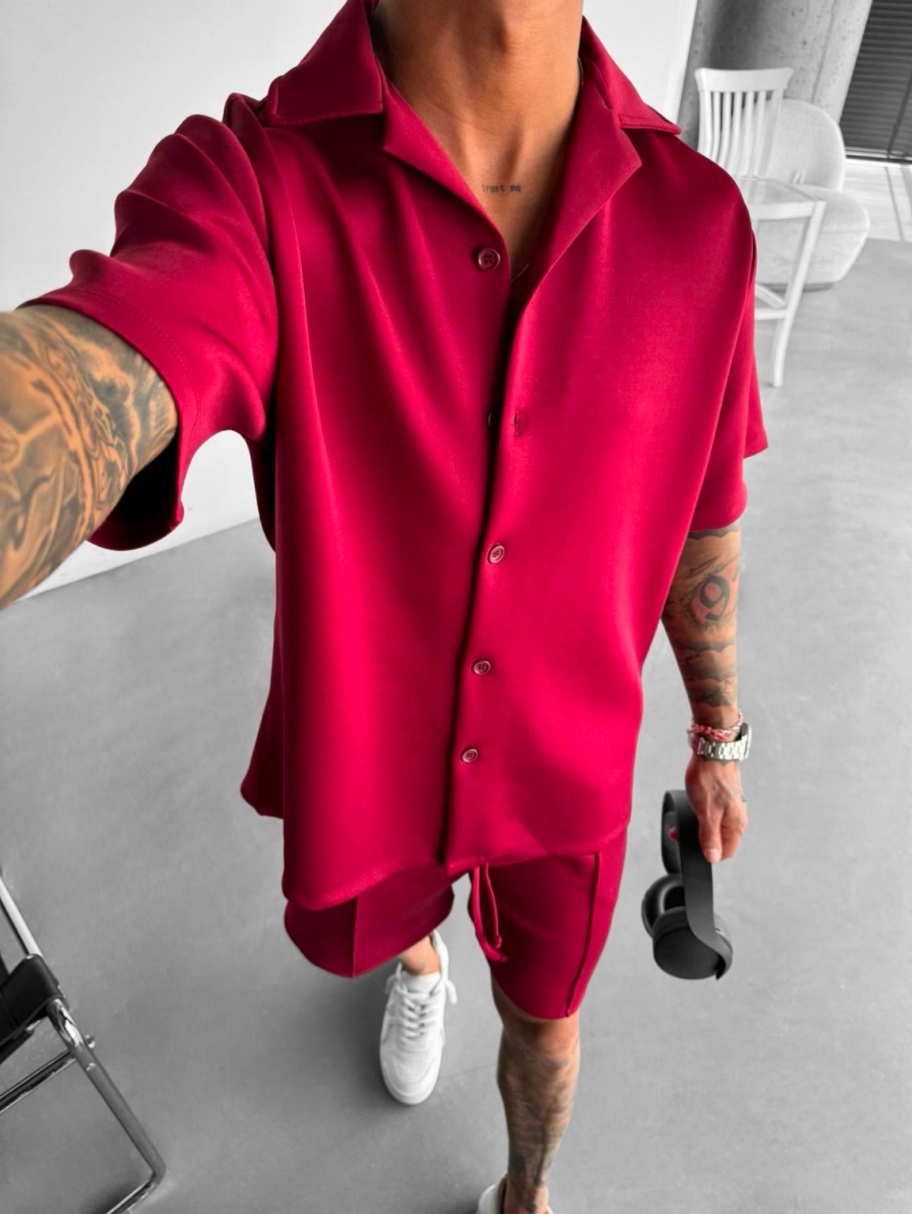 ENSEMBLE OVERSIZE - BORDEAUX