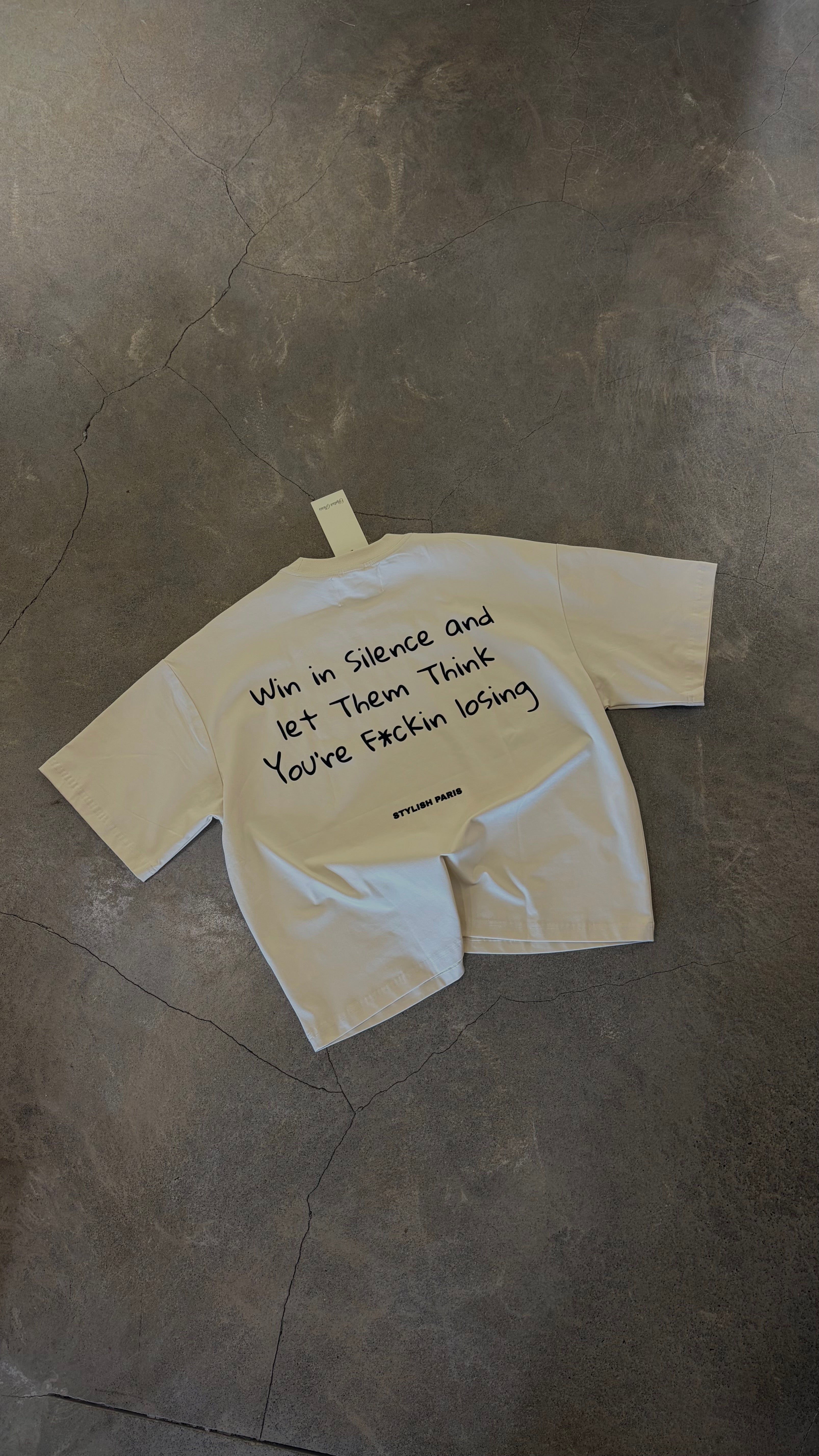 T-SHIRT ATTITUDE CROPPED - ECRU