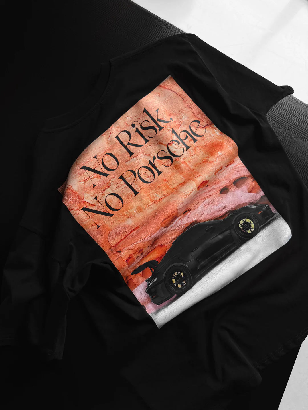 T-SHIRT OVERSIZE PORSCHE - NOIR