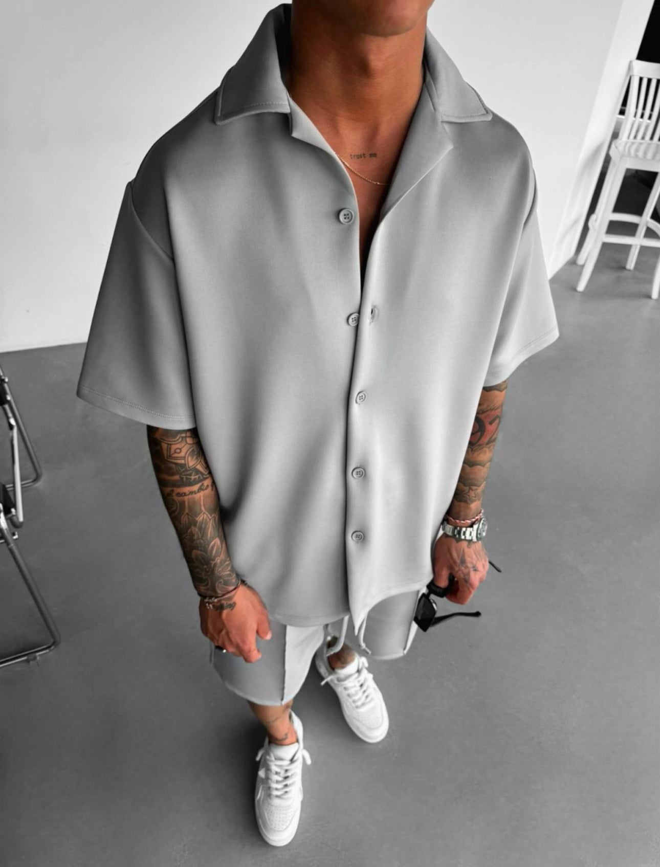 ENSEMBLE OVERSIZE - GRIS