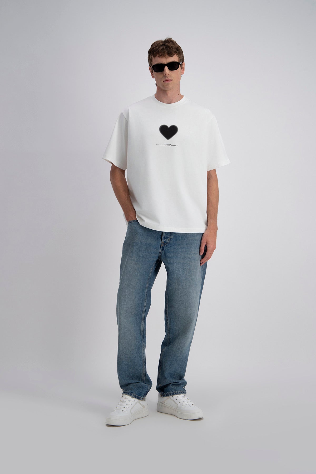 T-SHIRT OVERSIZE COURAGE - BLANC
