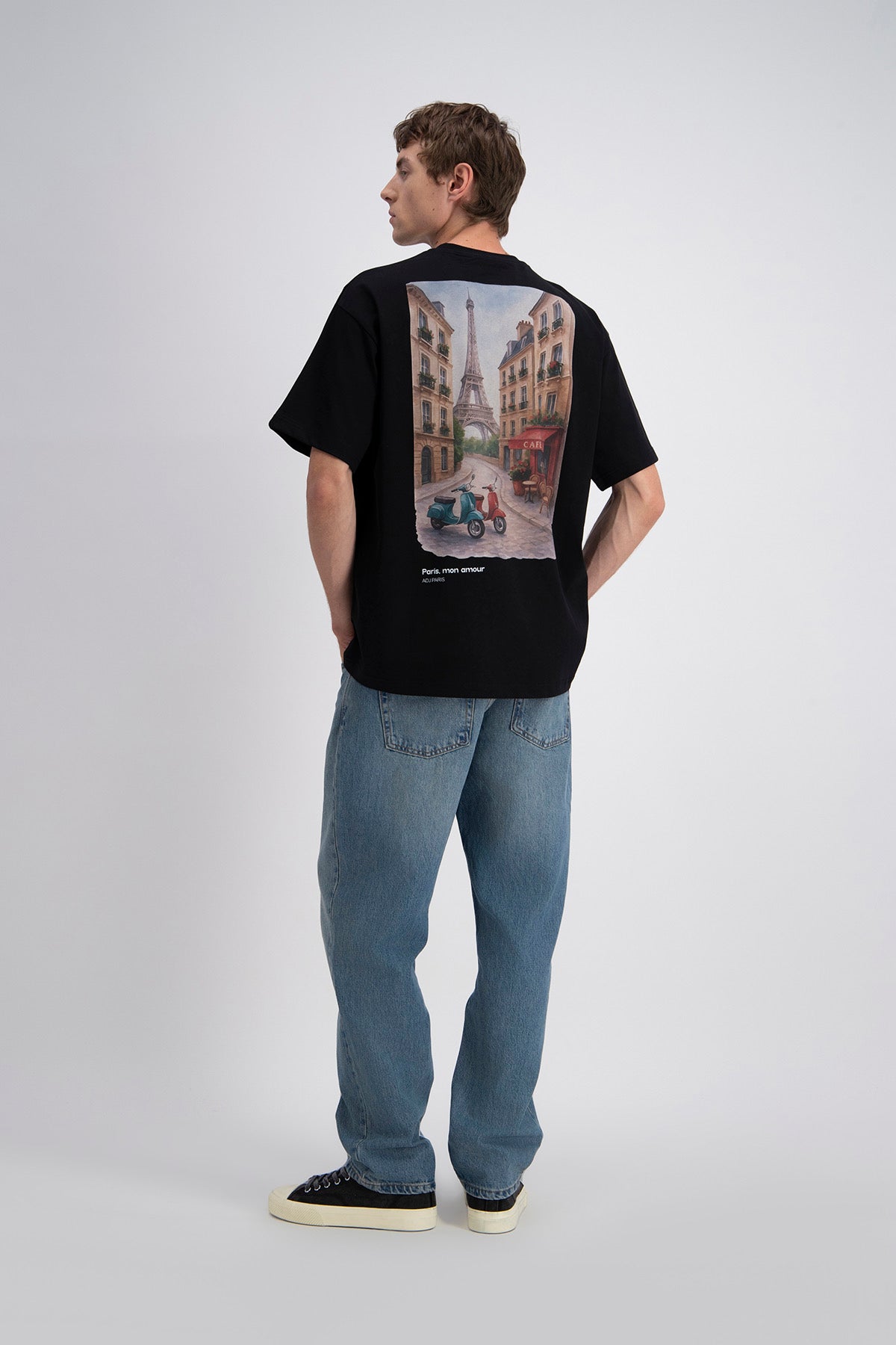 T-SHIRT OVERSIZE PARISIEN - NOIR