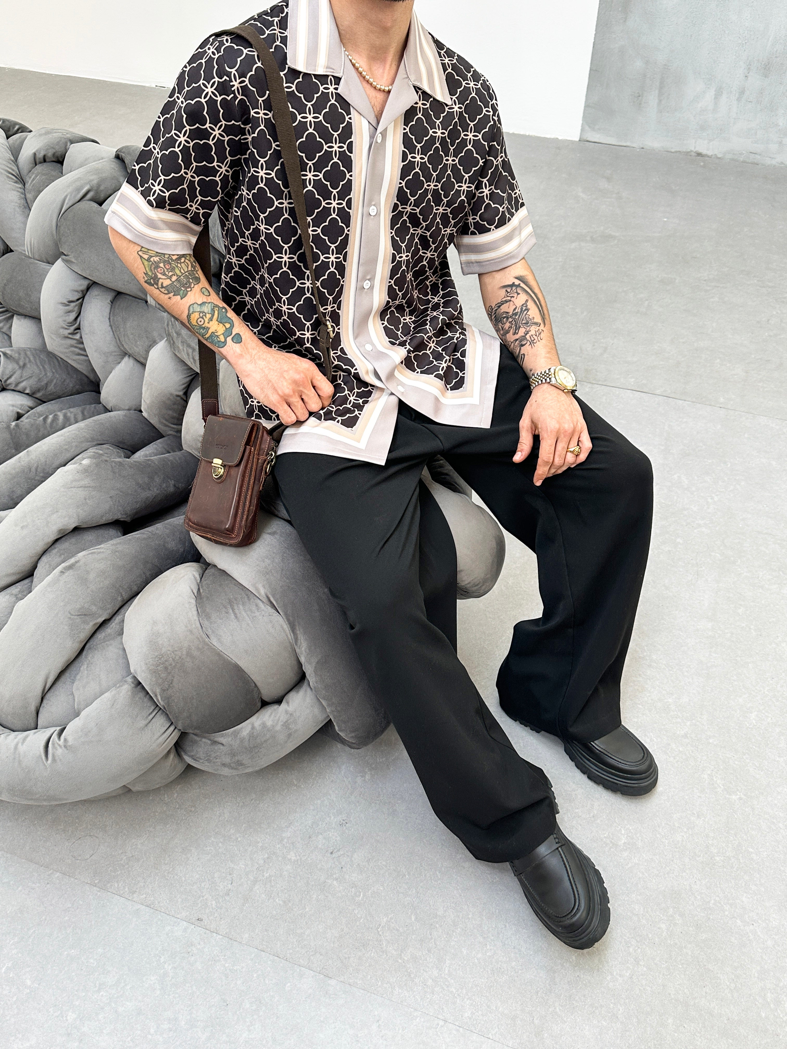 CHEMISETTE IMPRIMÉE - NOIR