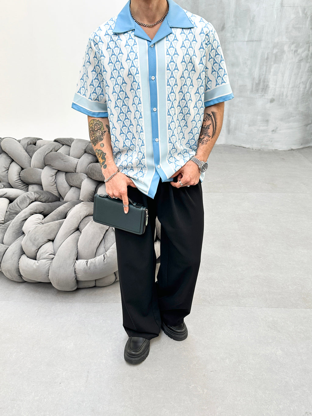 CHEMISETTE IMPRIMÉE - BLEU