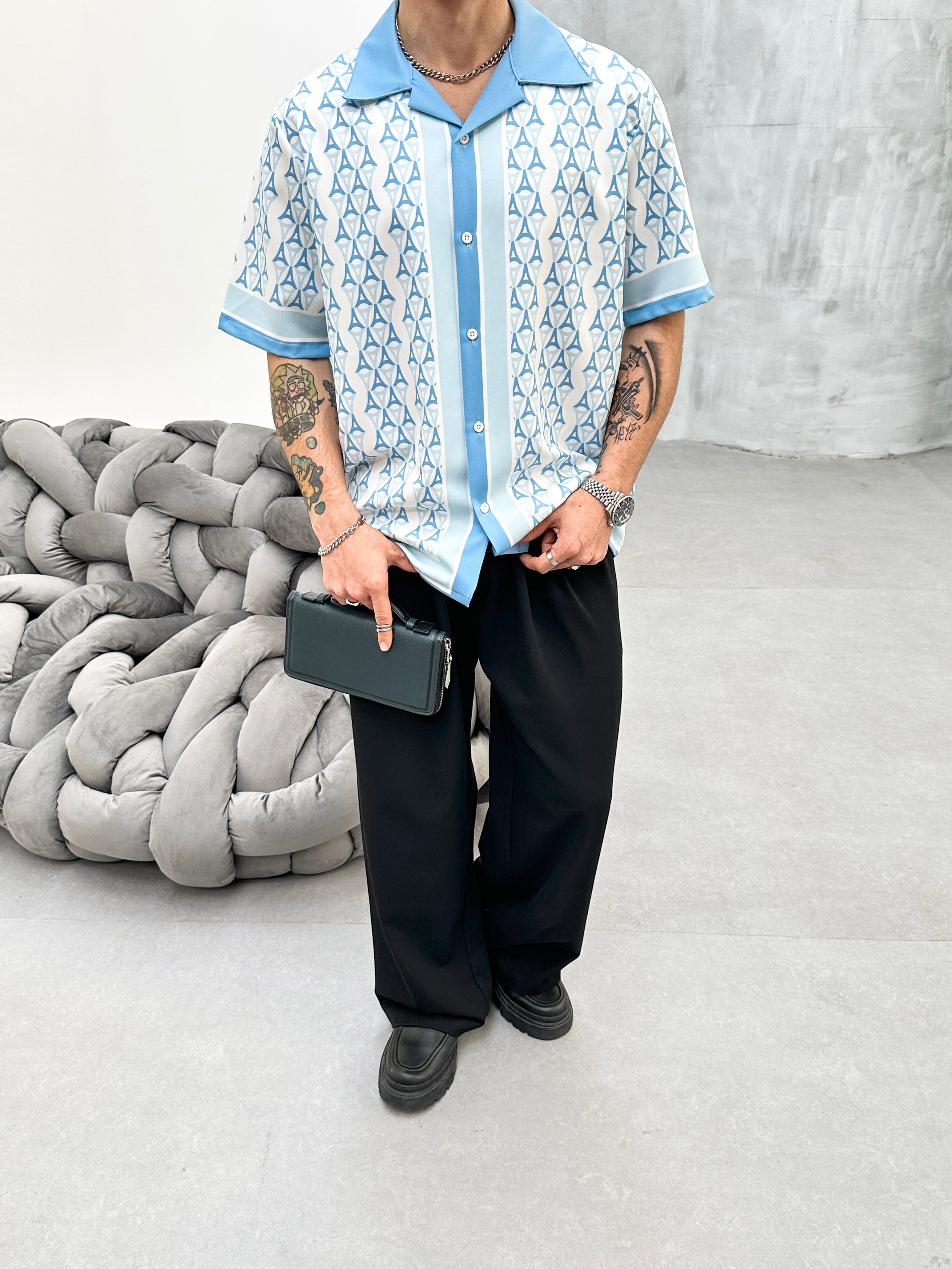 CHEMISETTE IMPRIMÉE - BLEU